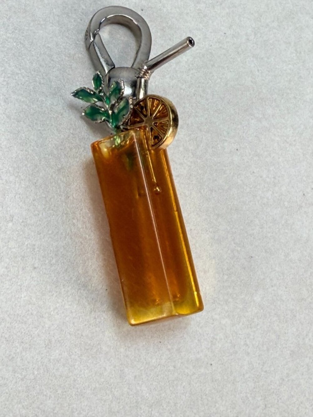 Juicy Couture Orange Juice Charm Enamel Citrus Drink Bottle Dangle Pendant - Picture 6 of 6